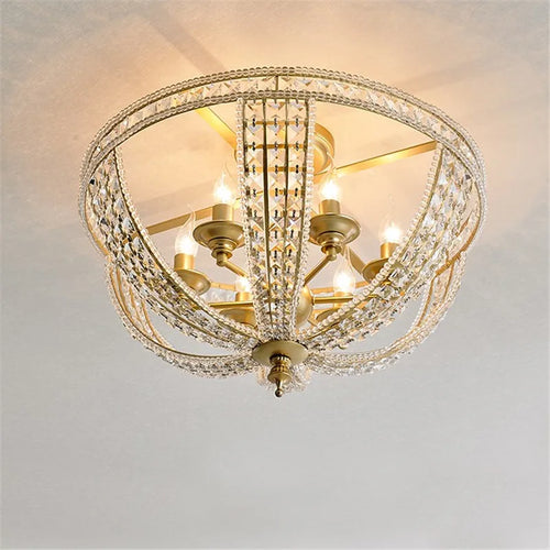 Luxury crystal ceiling light in American loft style for interiors - vue 6 sur 6