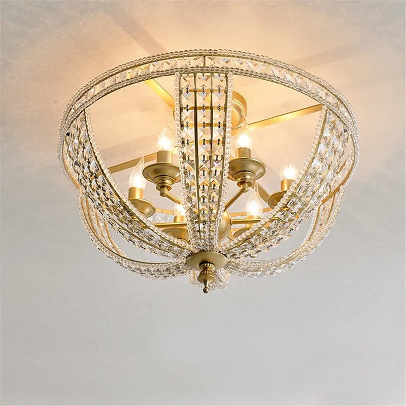 Luxury crystal ceiling light in American loft style for interiors - vue 6 sur 6