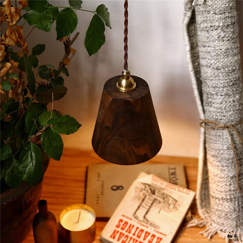 Vintage wooden loft LED pendant lamp for home lighting - vue 2 sur 6