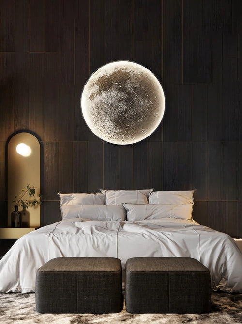 Modern LED moon wall lamp luxury art decor - vue 2 sur 10