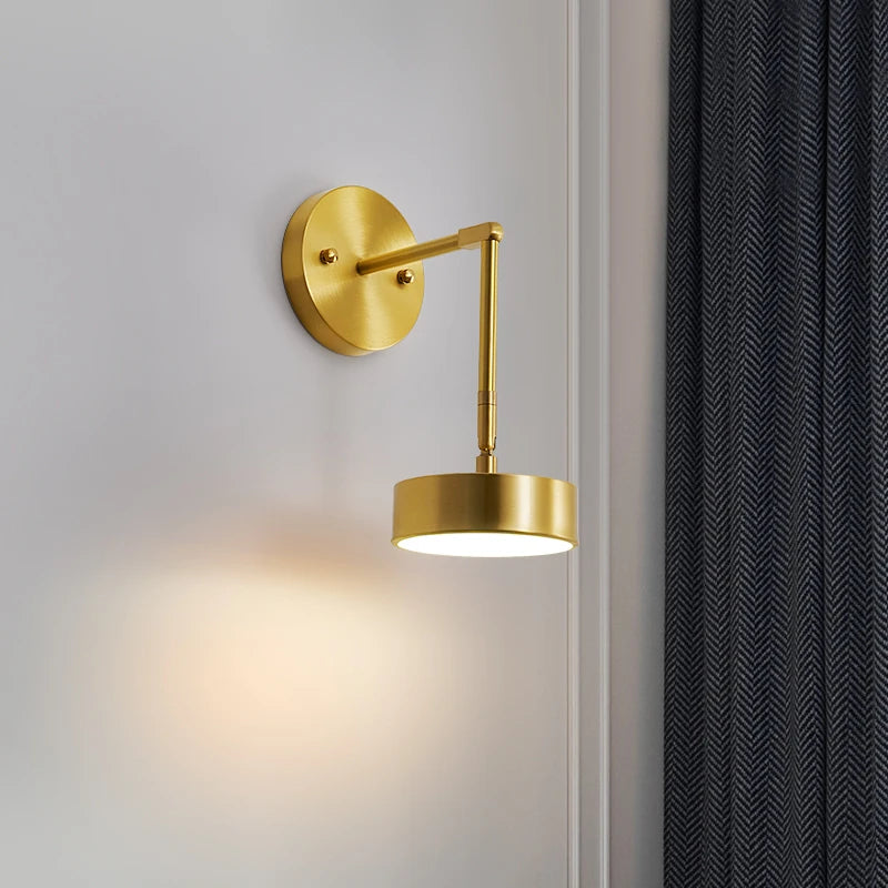 Nordic copper modern design rotating wall light
