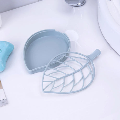 portable leaf-shaped double-layer soap box - vue 6 sur 8