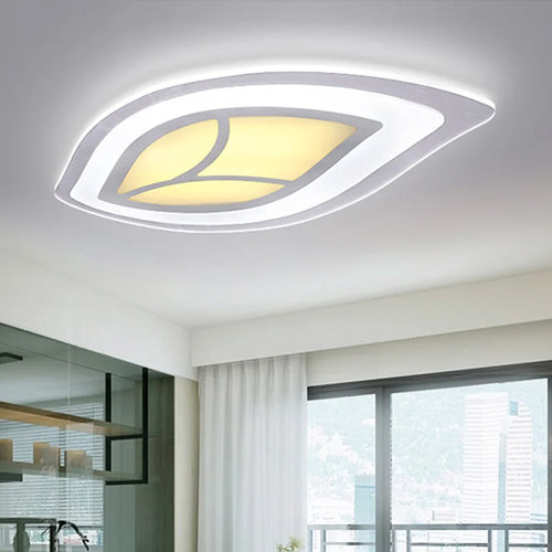 Ultra-thin LED ceiling light with creative leaf design - vue 5 sur 5