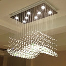 Rectangular crystal lamp for modern bar and restaurant