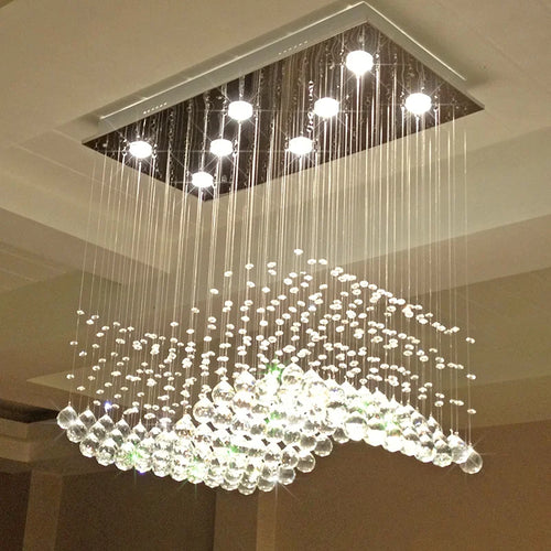 Rectangular crystal lamp for modern bar and restaurant - vue 4 sur 6