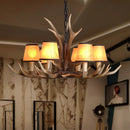 Retro resin and wood chandelier for restaurant café bar