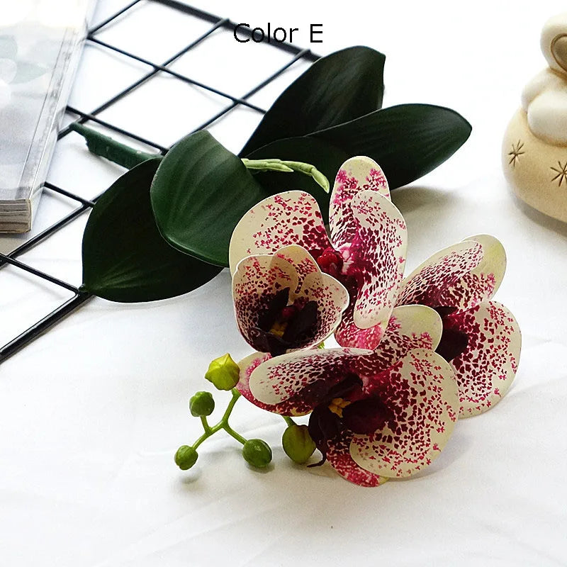 Mini artificial orchid branch for wedding and home decoration - vue 7 sur 13