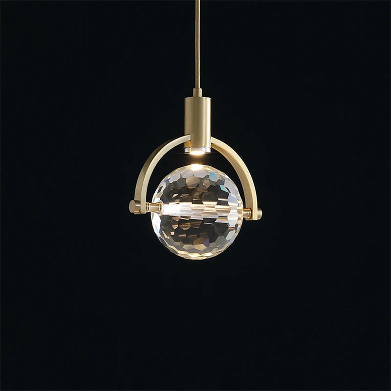 Luxury Nordic design crystal LED pendant light - vue 3 sur 8