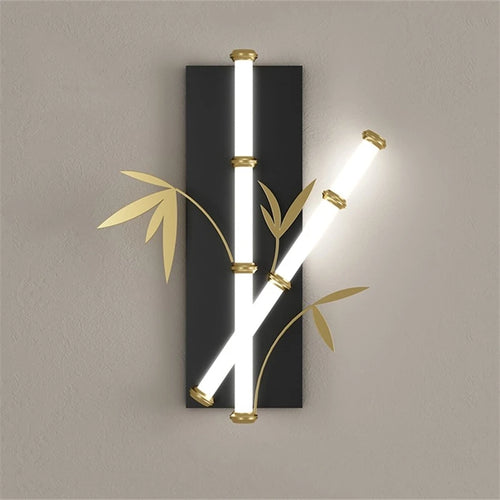 Modern Chinese style acrylic bamboo effect wall light - vue 2 sur 10