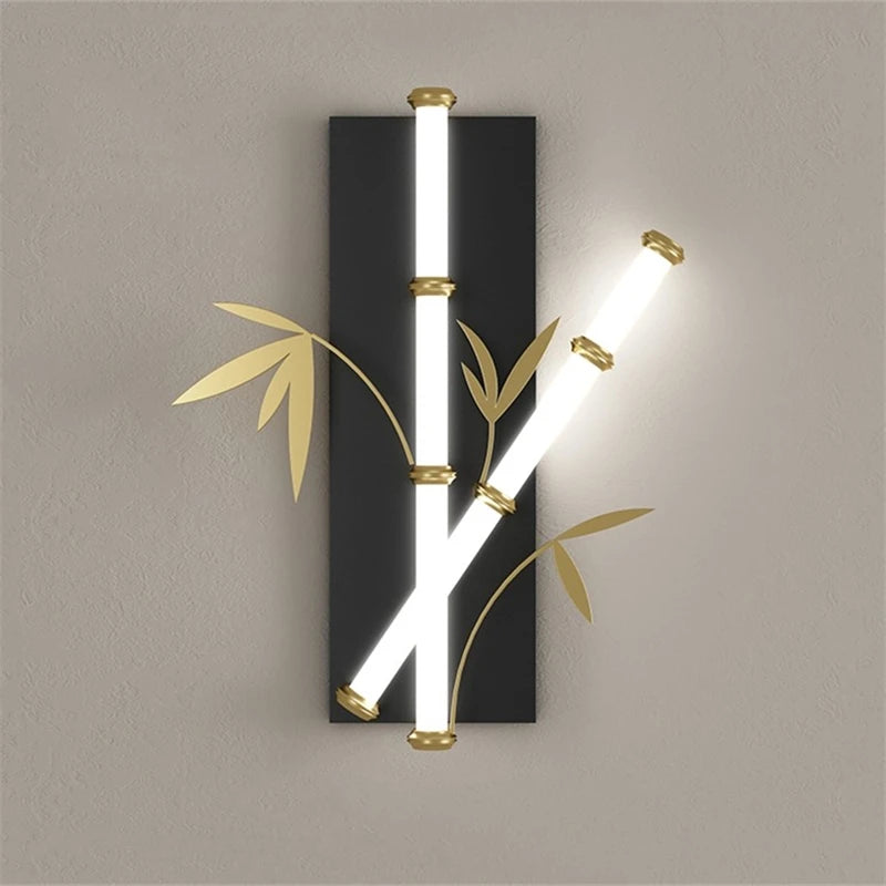 Modern Chinese style acrylic bamboo effect wall light