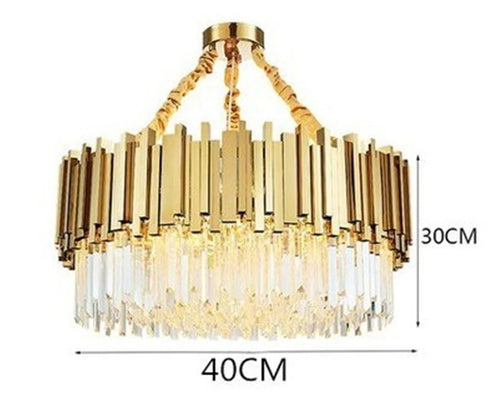 Modern crystal chandelier with large LED pendant lamp - vue 16 sur 15