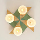 Modern Japanese Makaron wooden children's ceiling light