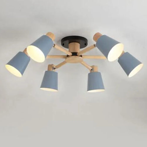 Simple modern solid wood Nordic chandelier - vue 14 sur 18