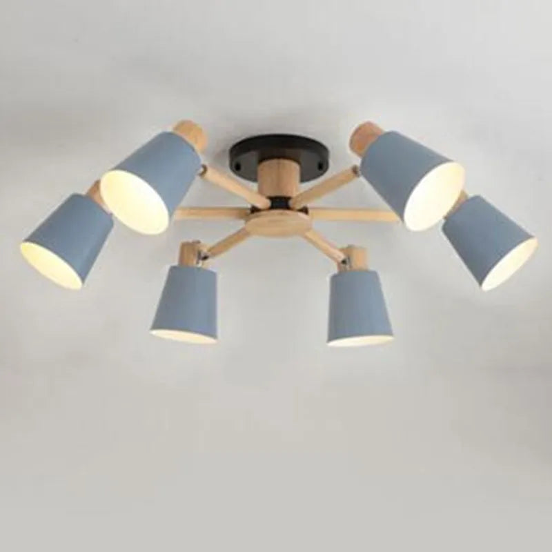 Simple modern solid wood Nordic chandelier - vue 13 sur 18