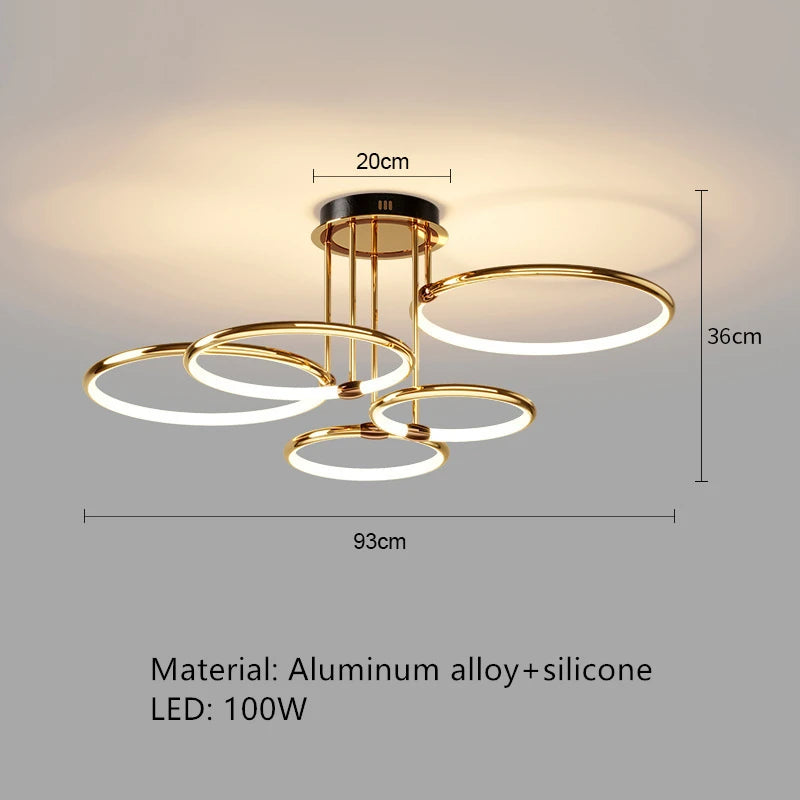 lustre led moderne avec télécommande et variateur pour intérieur