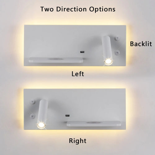 Sandiy LED reading lamp with USB and wireless charger - vue 4 sur 14