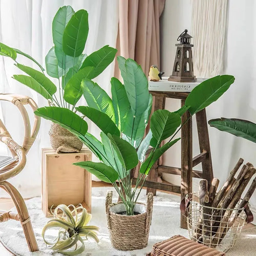 Large artificial banana tree with tropical leaves for indoor and outdoor decoration - vue 2 sur 8