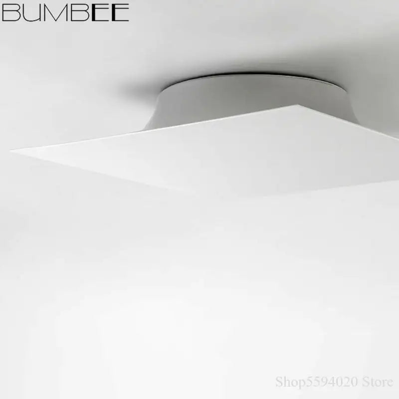 Modern square LED ceiling light for elegant interior decor - vue 3 sur 6