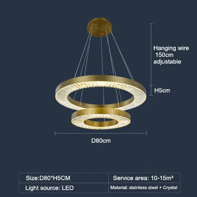 Luxury crystal chandelier modern Nordic style - vue 10 sur 12