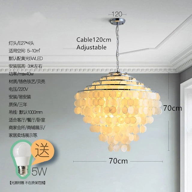 Natural shell wall light with pleasant sound