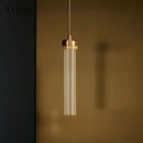 Post-modern clear striped glass pendant light nordic design