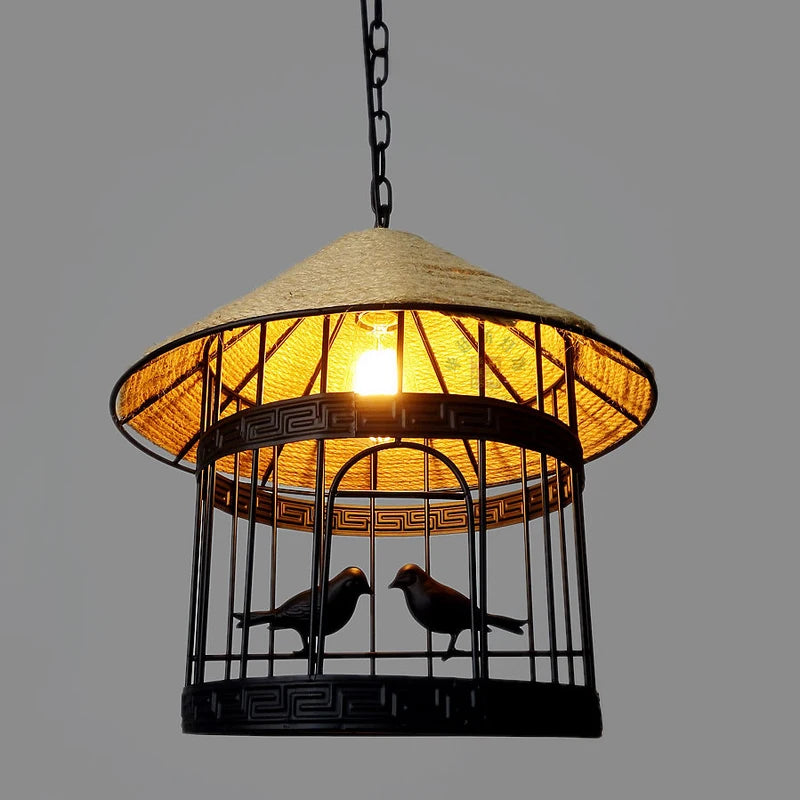 Industrial loft bird cage pendant light - vue 3 sur 7
