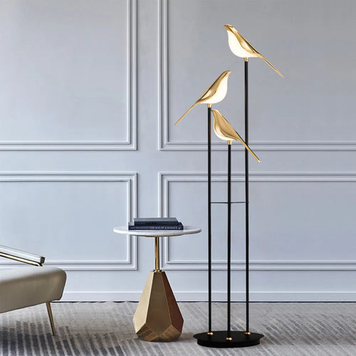 Nomi LED floor lamp postmodern bird golden electroplated luxury reading light - vue 2 sur 16