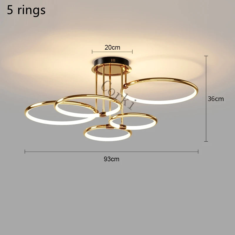 Postmodern ring LED chandelier for modern Nordic decoration