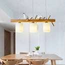 Nordic wooden bird LED table lamp with pendant