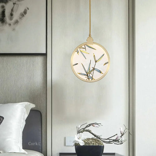 Chinese style glass pendant light for modern interior decoration - vue 2 sur 9