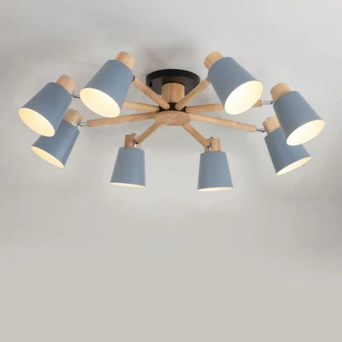 Simple modern solid wood Nordic chandelier - vue 4 sur 18