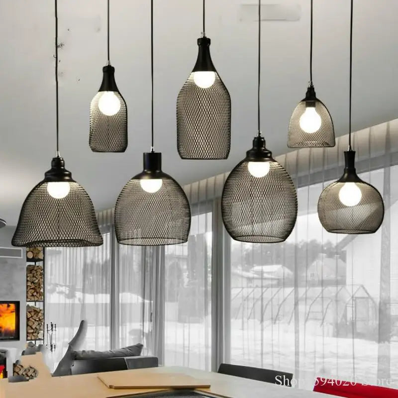 Retro loft birdcage chandelier in creative minimalist iron - vue 4 sur 18
