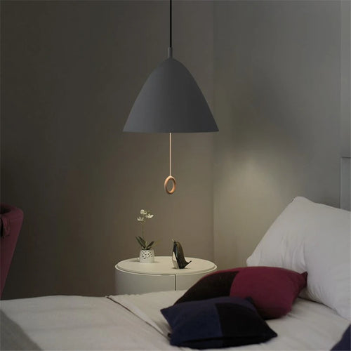 Simple designer pendant lamp macaron style with pull switch - vue 4 sur 10