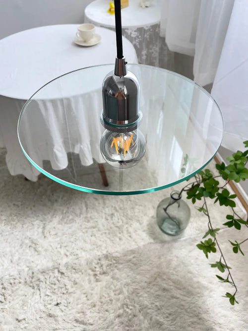 Retro clear glass pendant chandelier for café and bar decor - vue 4 sur 6