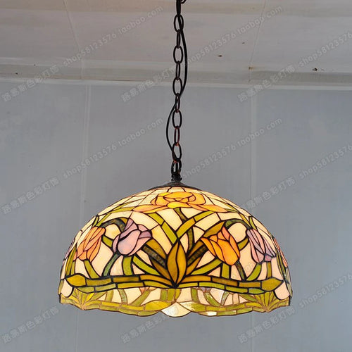 Antique style glass chandelier for restaurant and café - vue 5 sur 6