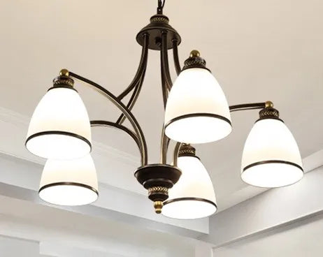 Classic iron and glass chandelier for indoor decoration - vue 9 sur 16