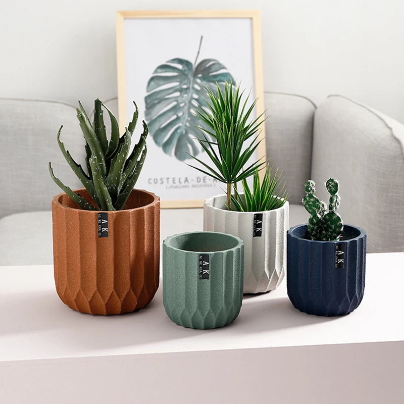 Creative silicone mould for cylindrical flower pots nordic style