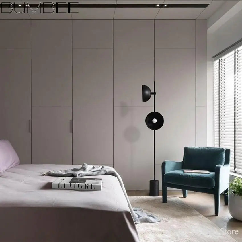 Wooden LED floor lamp European loft style - vue 3 sur 7