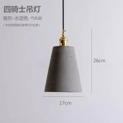 Industrial cement pendant light for table and bar - vue 24 sur 23