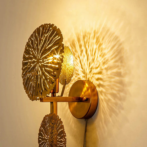 Luxury lotus leaf decorative modern wall light for living room and hotel - vue 5 sur 7