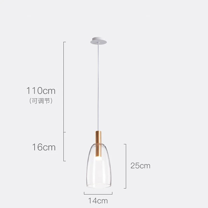 Glass pendant light for modern interior decor