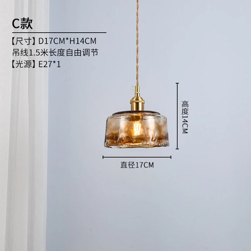 Retro glass pendant light industrial style for decorative interiors - vue 10 sur 11