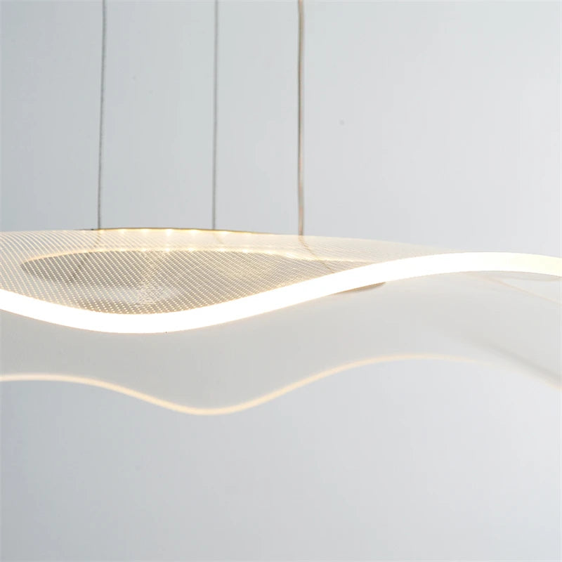 Modern simple LED lotus leaf pendant light nordic style dimmable - vue 3 sur 8