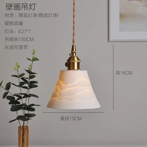 Modern ceramic double shade pendant light for interior decoration