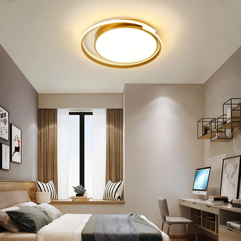 Minimalist aluminium LED ceiling light for hallway