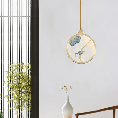 Chinese style glass pendant light for modern interior decoration - vue 4 sur 9