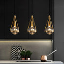 Nordic copper and crystal LED pendant light
