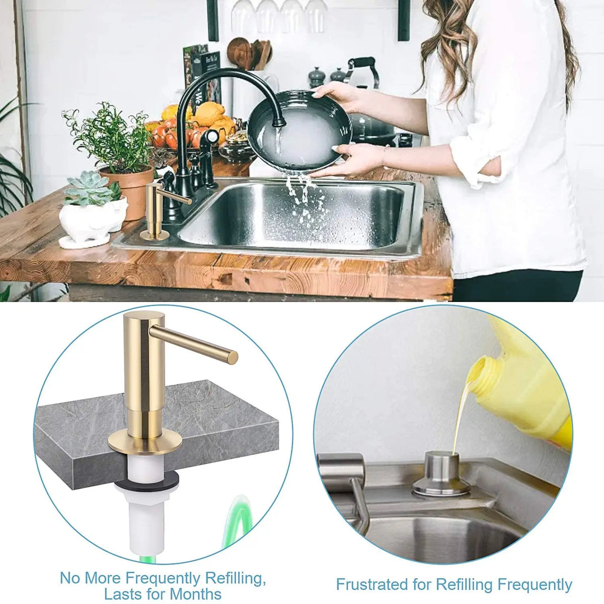 brass soap dispenser extension tube kit - vue 6 sur 6