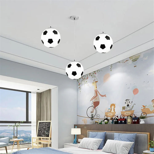 E27 football glass pendant light basketball design - vue 10 sur 10