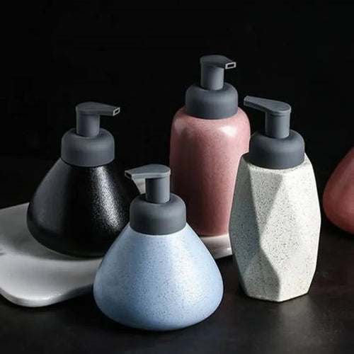 ceramic soap dispenser pressing foam for bathroom - vue 11 sur 18